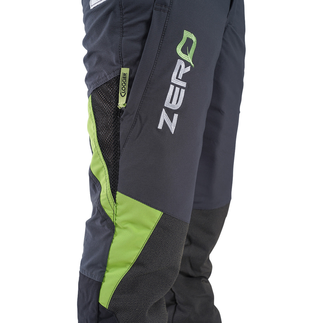 Clogger Zero Gen2 Light and Cool Men's Chainsaw Trousers - Grey/Green - XS Std Leg Length