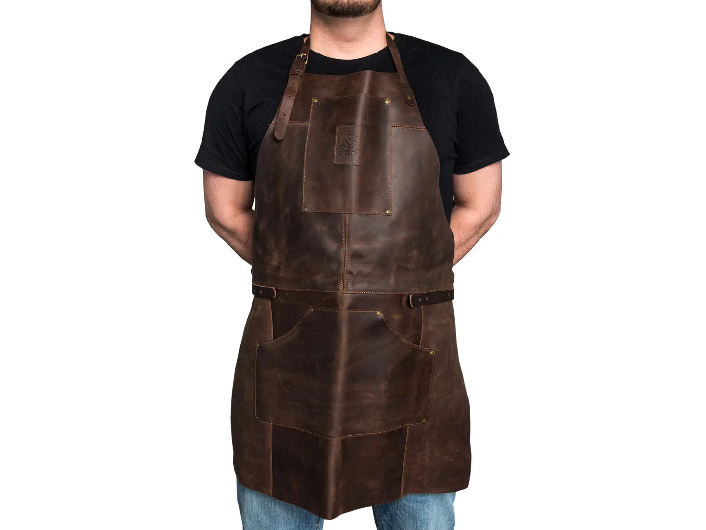 BeaverCraft AP2X – Adjustable Brown Leather Work Apron