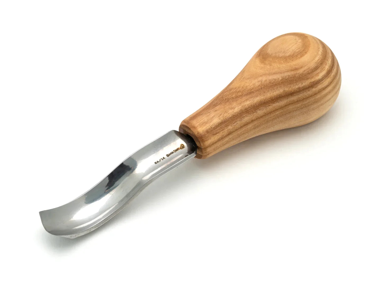 BeaverCraft P8a/14 - Palm-size short bent gouge. Sweep №8
