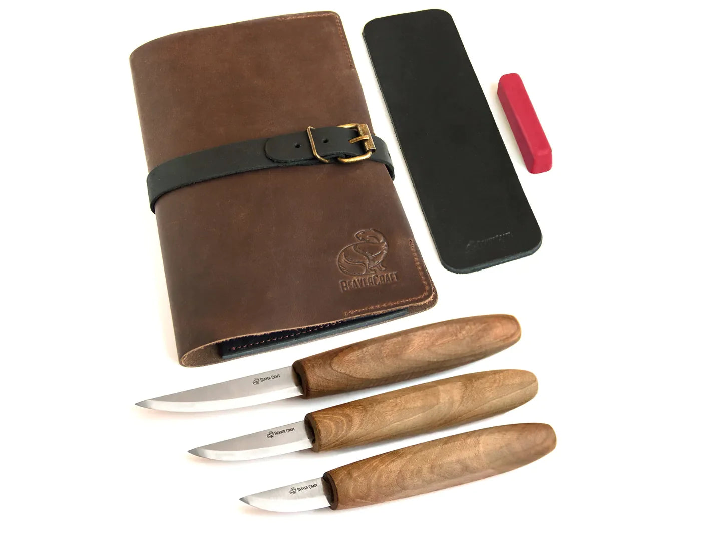 BeaverCraft S19X Premium Wood Carving Whittling Set With Walnut Handles