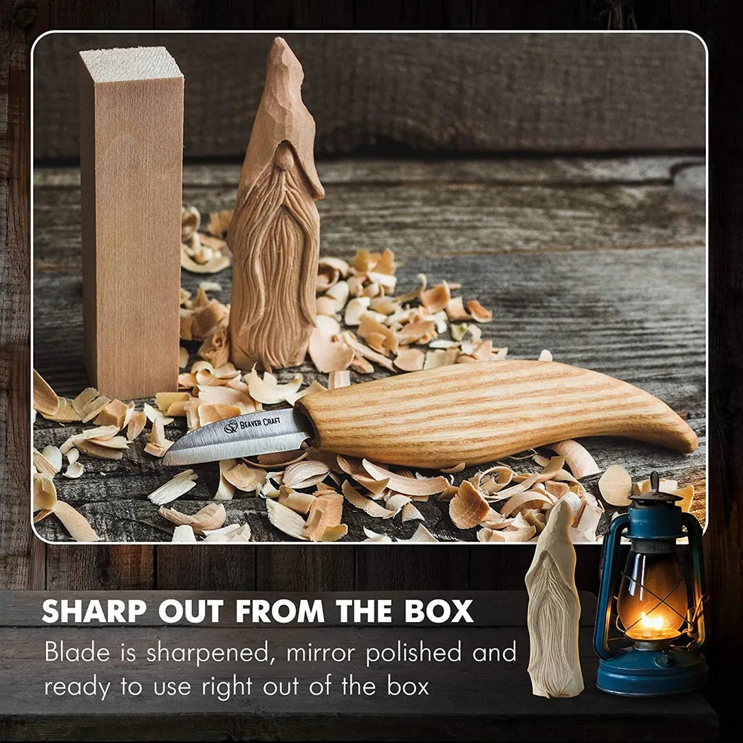 BeaverCraft DIY03 Wizard Wood Carving Hobby Tool Kit Complete Starter Whittling Kit for Beginners Adults Teens and Kids