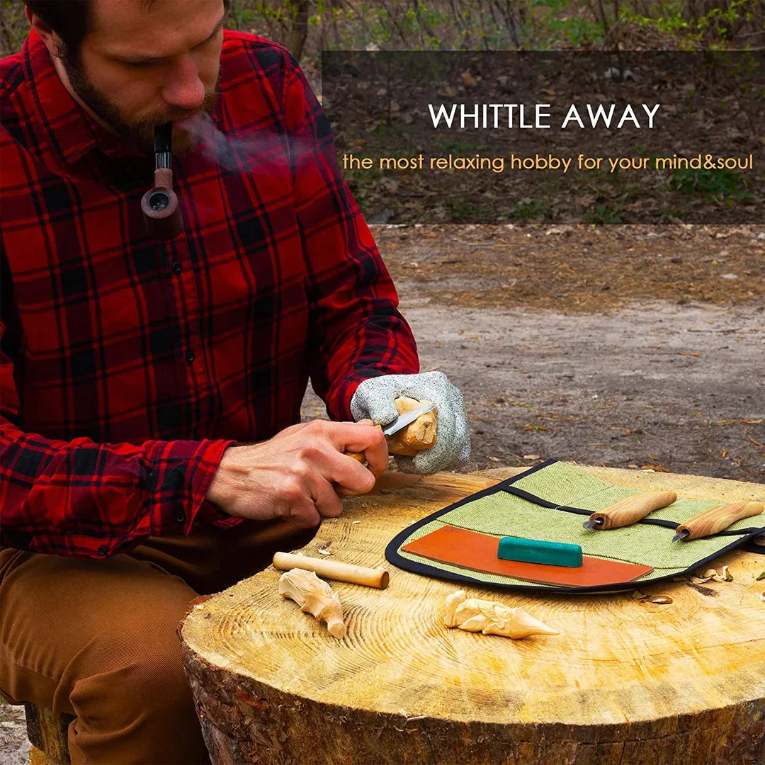 BeaverCraft S15 Starter Chip and Whittle Knife Set with Accessories