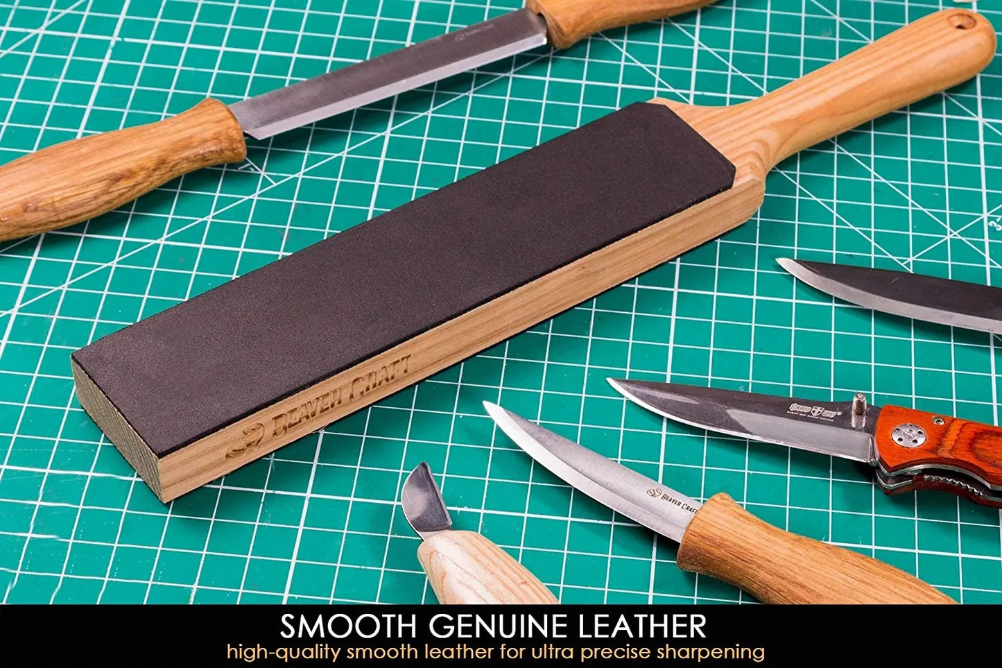 BeaverCraft LS6P1 Dual sided leather strop for sharpening Wood Carving Knives Tools