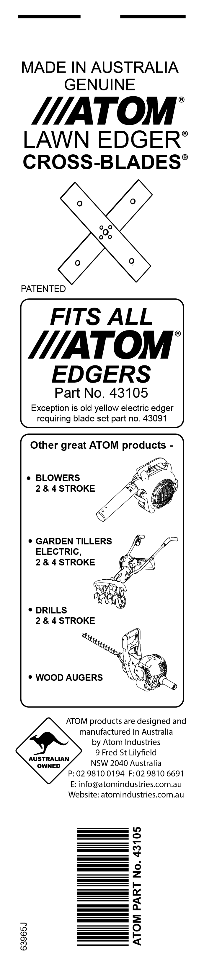 Genuine Atom Lawn Edger Blade Sets x 50 Packs