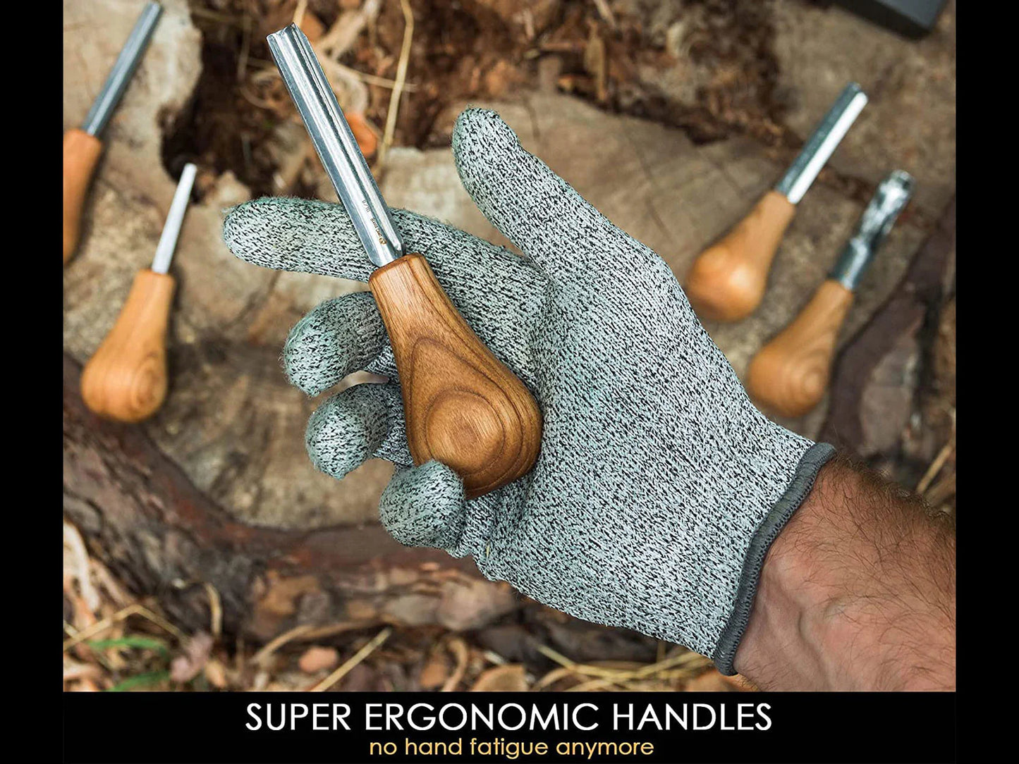 BeaverCraft SC05 Woodcarving Set With Palm Chisels