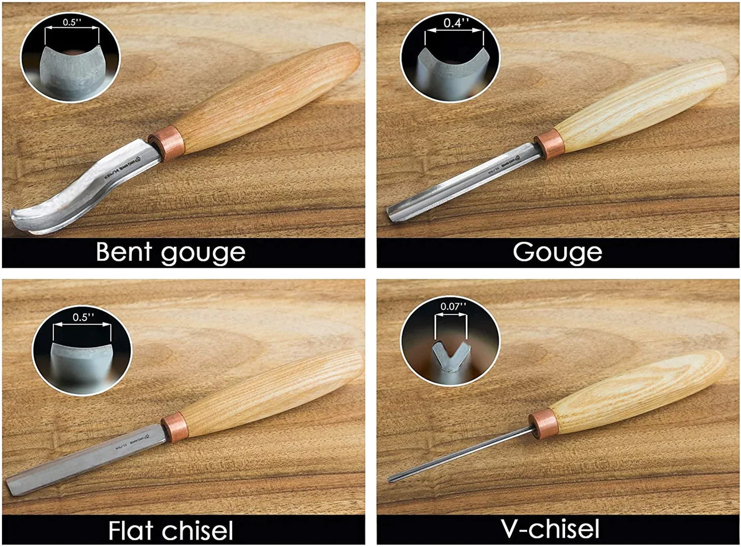 BeaverCraft SC01 - Gouge Wood Carving Tools Set