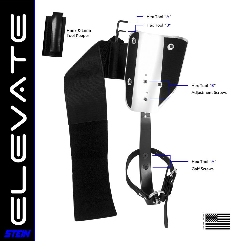 STEIN ELEVATE Climber Spike Kit - 43mm Gaffs (Black)