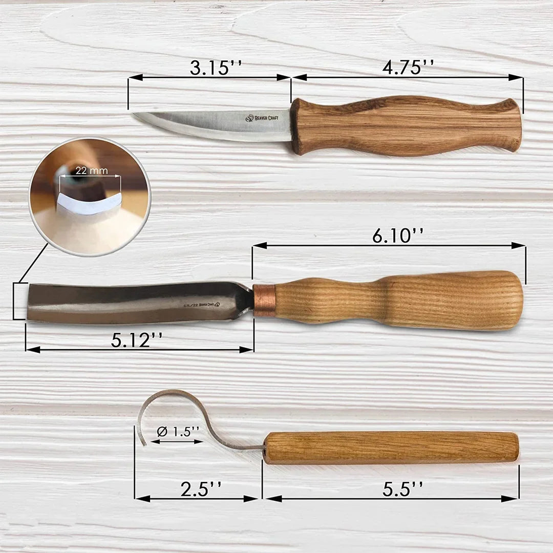 BeaverCraft S14 Spoon Carving Woodworking Tool Set with Gouge