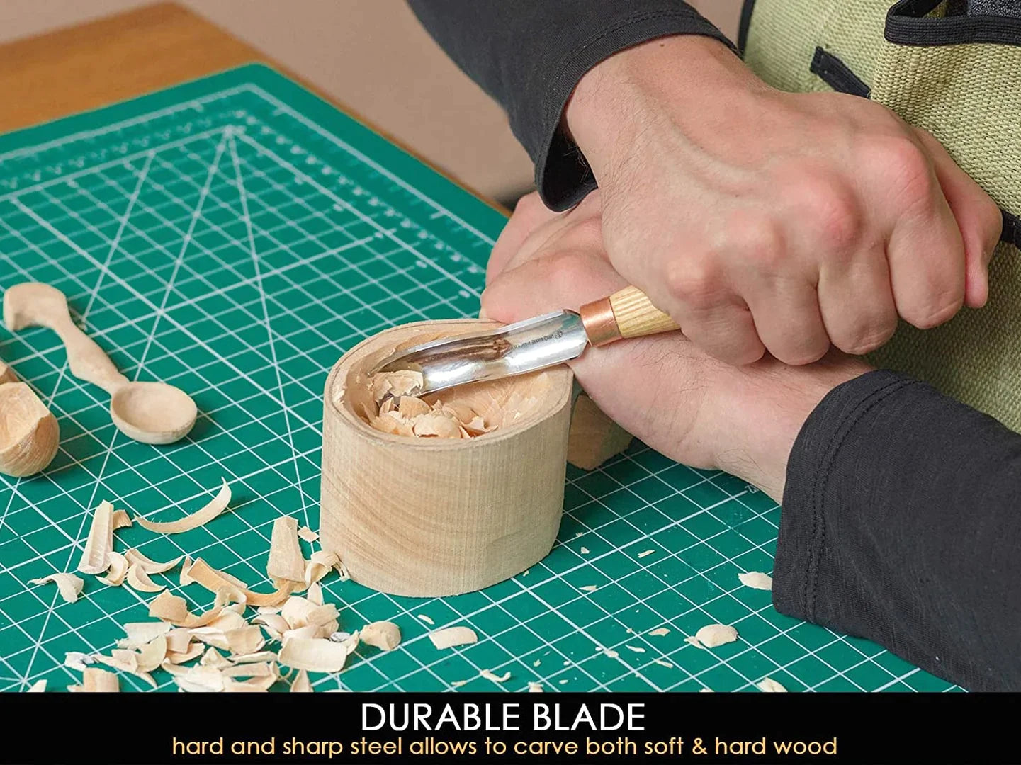 BeaverCraft K8a/14 Compact short bent gouge Wood Carving Tool Sweep №8