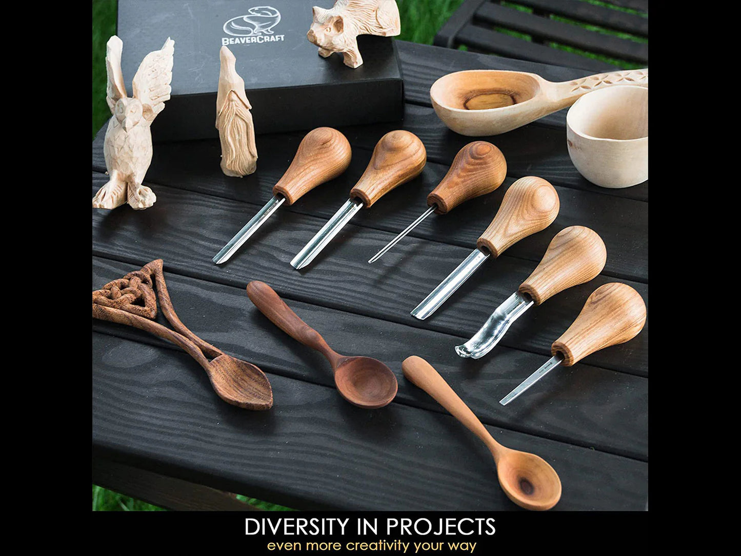 BeaverCraft SC05 Woodcarving Set With Palm Chisels