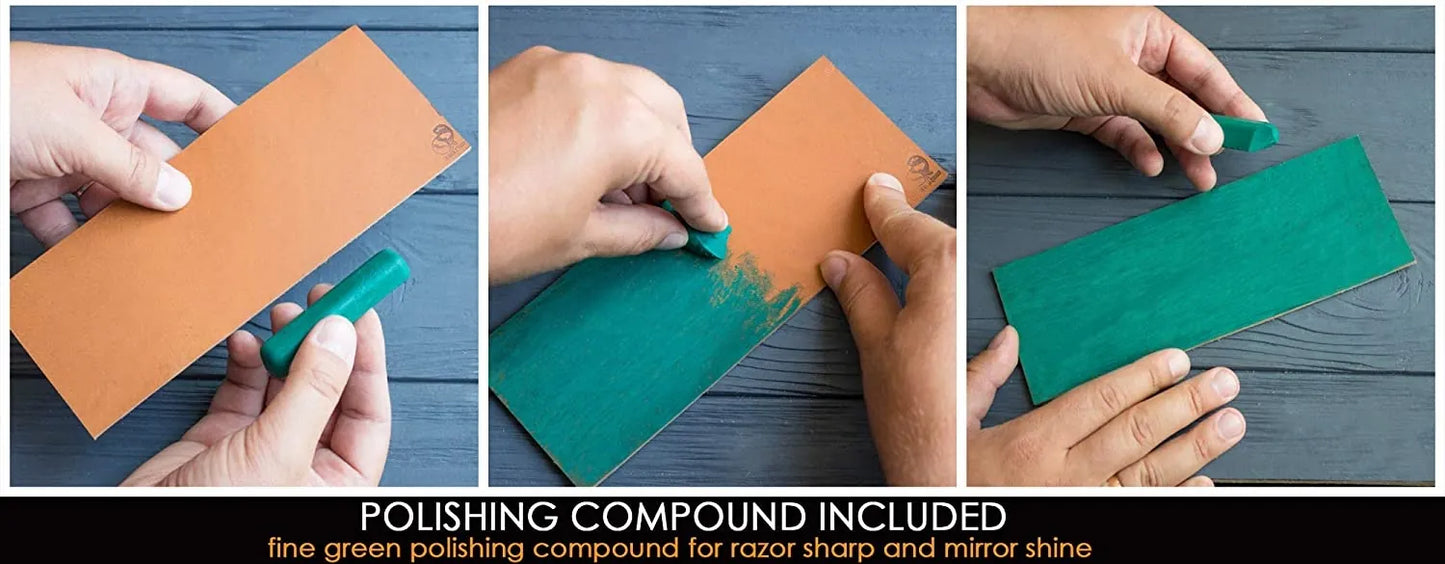 BeaverCraft LS2P1 Leather Strop for Honing Polishing Compound