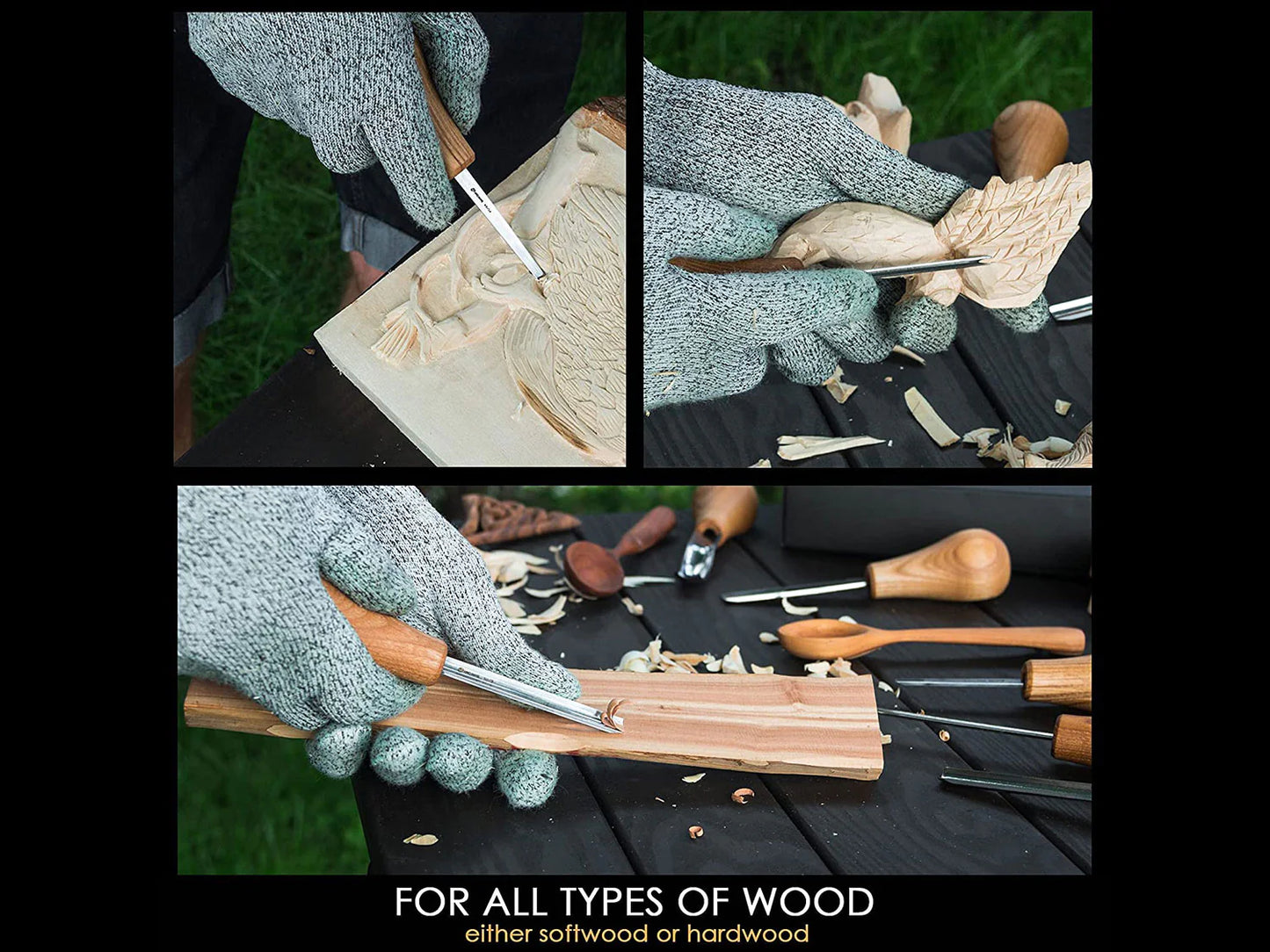 BeaverCraft SC05 Woodcarving Set With Palm Chisels