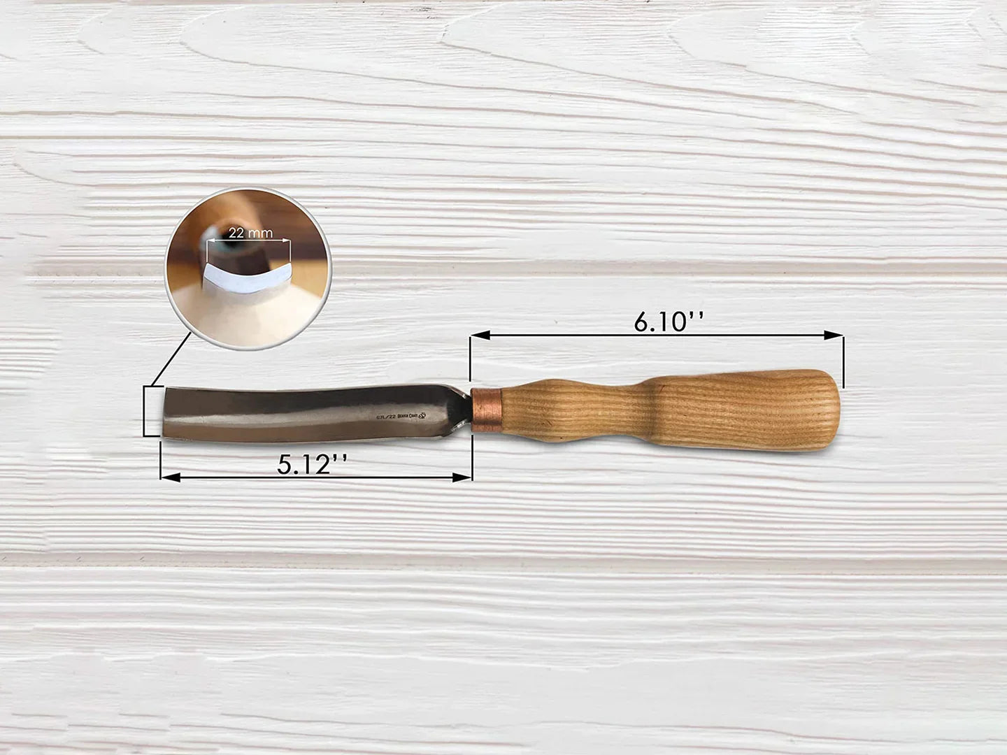 BeaverCraft G7L/22 Long Bent Gouge Wood Carving Tool 7L (22mm)