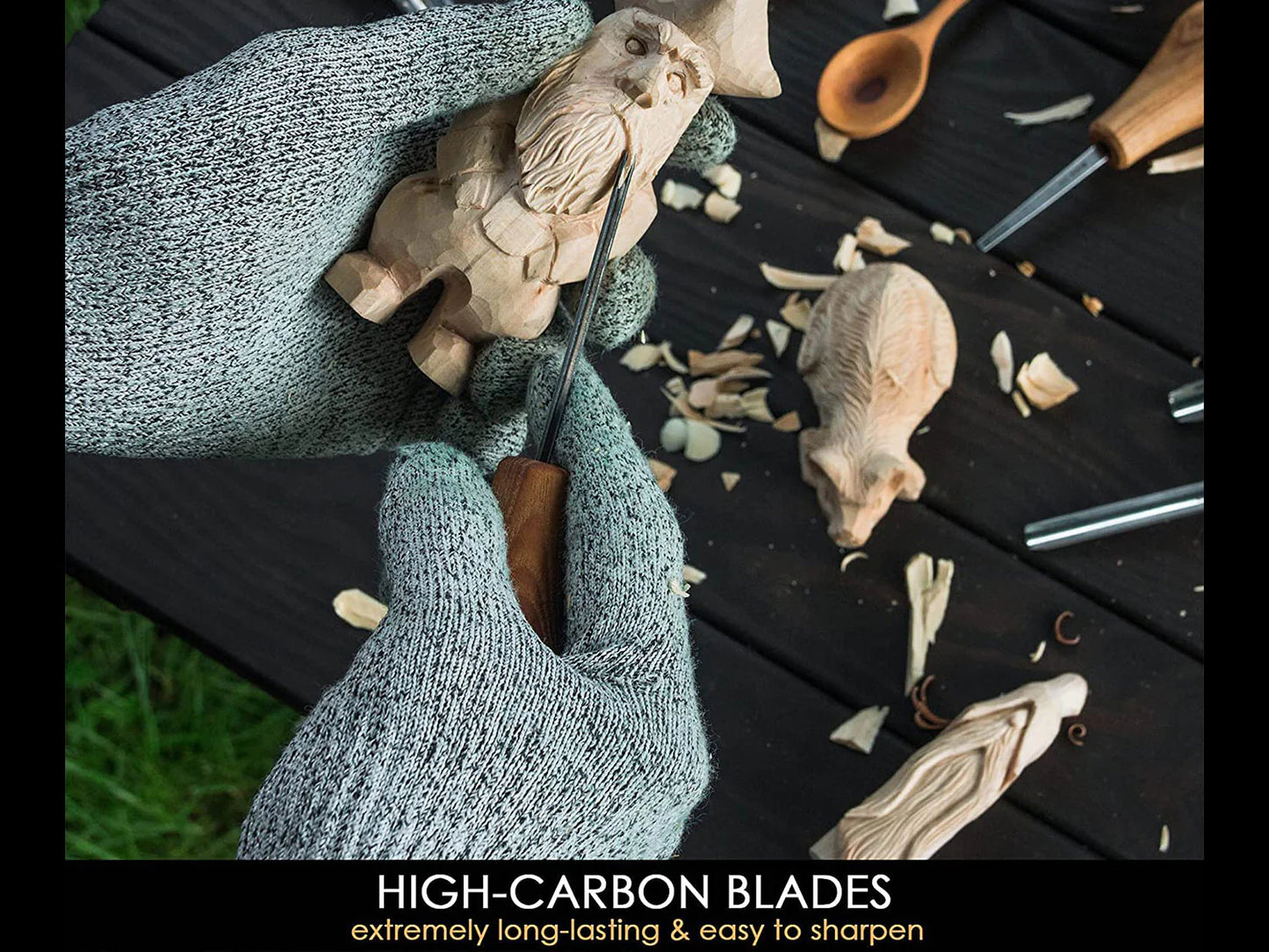 BeaverCraft SC05 Woodcarving Set With Palm Chisels