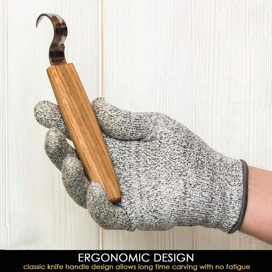 BeaverCraft SK1S Oak - Spoon Carving Knife 25 mm with Oak Handle with leather sheath