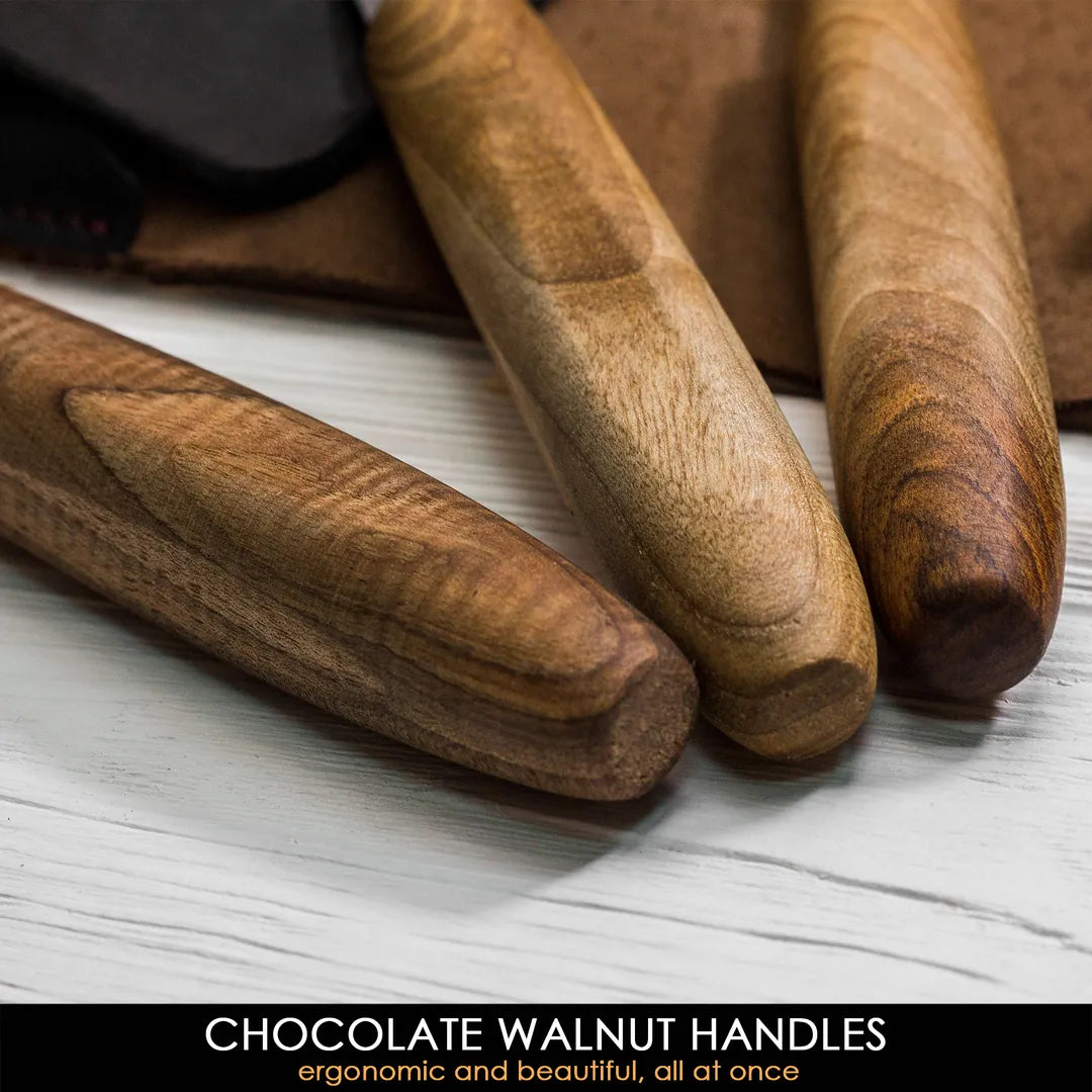 BeaverCraft S19X Premium Wood Carving Whittling Set With Walnut Handles