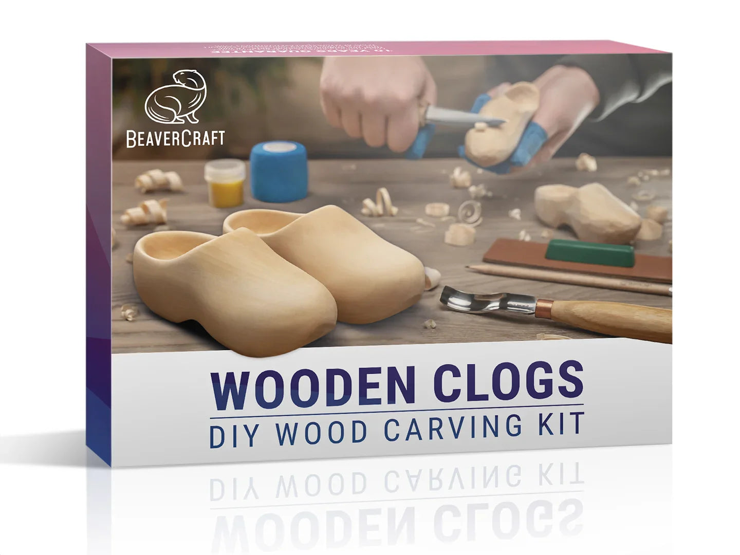 BeaverCraft DIY10 Wooden Clogs Carving Kit