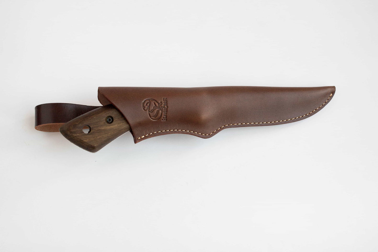 BeaverCraft BSH1 Carbon Steel Bushcraft Knife Walnut Handle with Leather Sheath