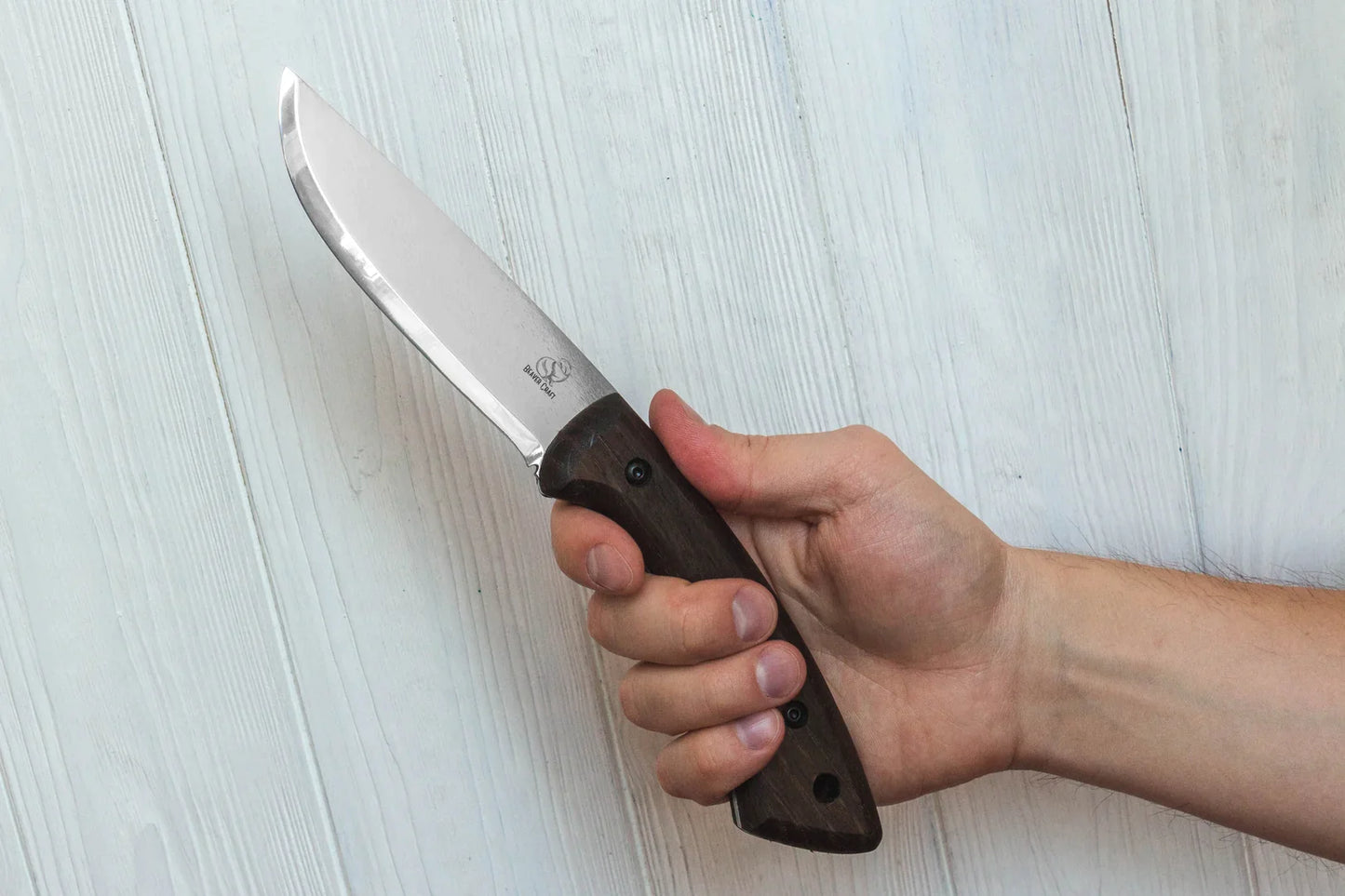BeaverCraft BSH1 Carbon Steel Bushcraft Knife Walnut Handle with Leather Sheath