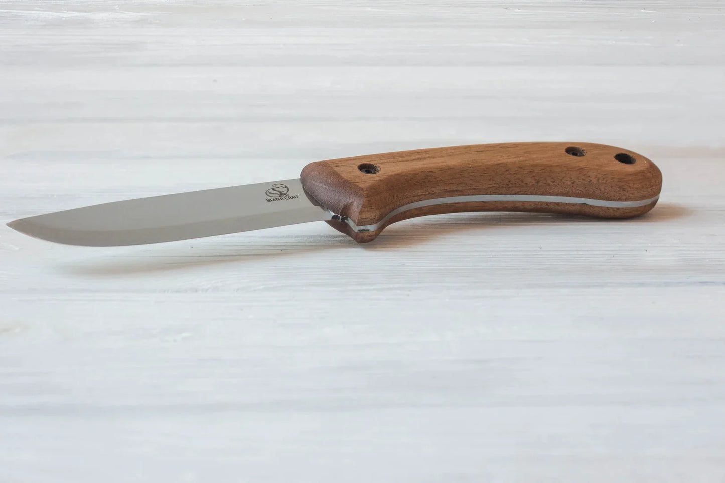 BeaverCraft BSH2 Carbon Steel Bushcraft Knife Walnut Handle with Leather Sheath