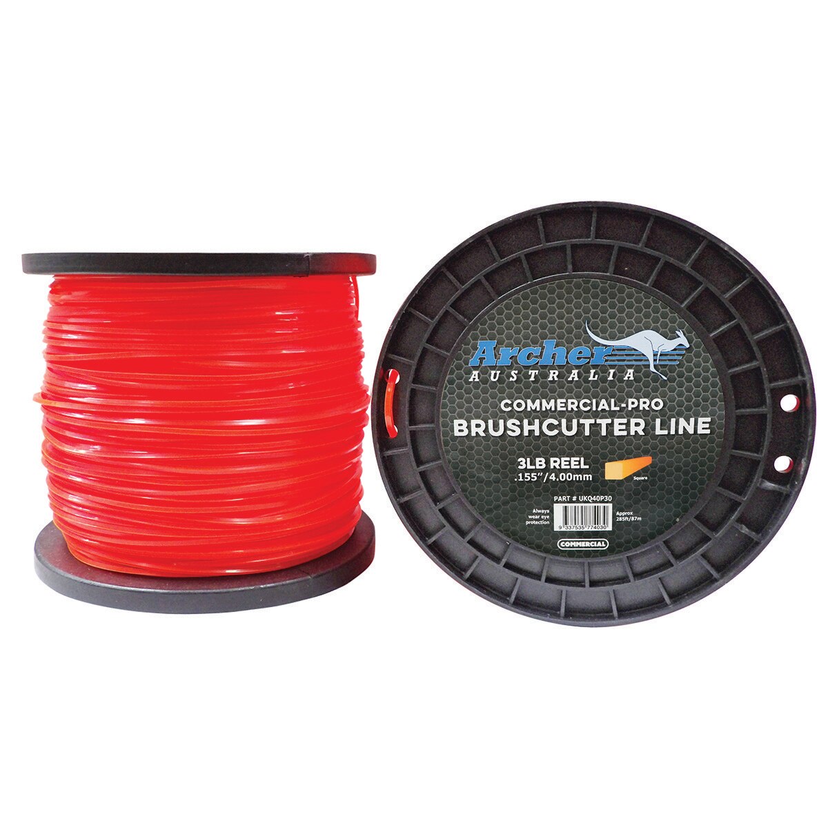 ARCHER Commercial-Pro Square Nylon Line Brushcutter Trimmer line - 4.00mm/.155" - 3lb Reel UKQ40P30