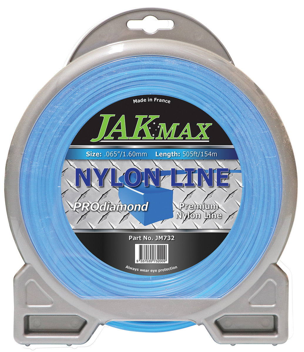 JAK Max Pro-Diamond Brushcutter Trimmer Line Square - .065"/1.60mm, 1lb Donut JM732 - Box Qty Of 10