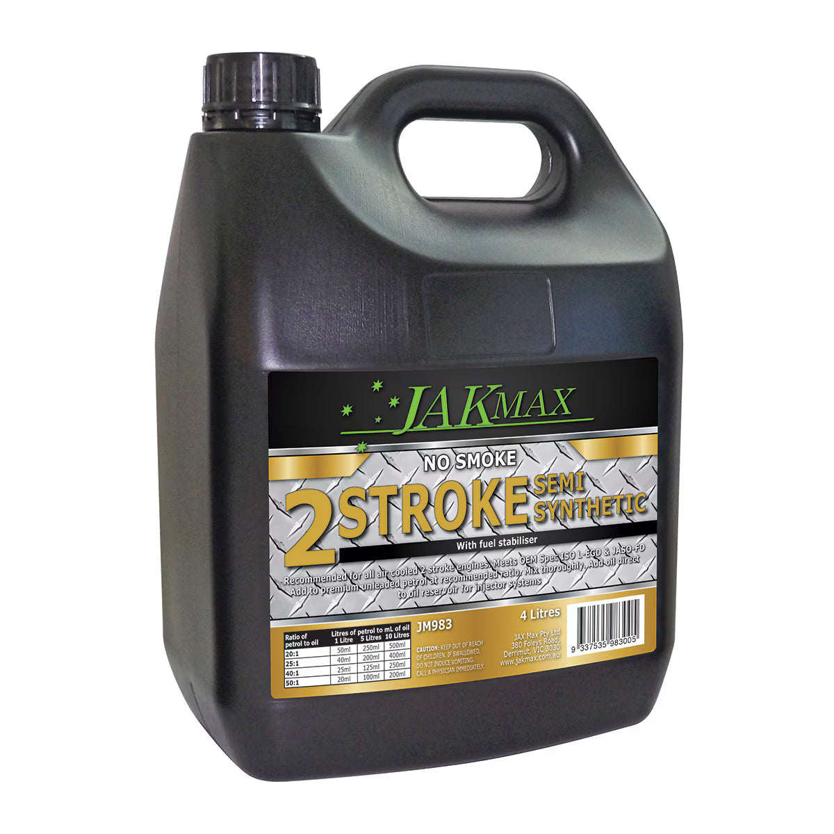 JAKMAX 2 Stroke Oil Semi-Synthetic - 4 Litre (4 x 4 Litre)