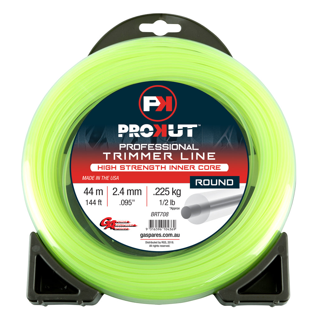 PROKUT BRUSHCUTTER TRIMMER LINE ROUND GREEN .095 2.4MM 1/2 LB 44M DONUT