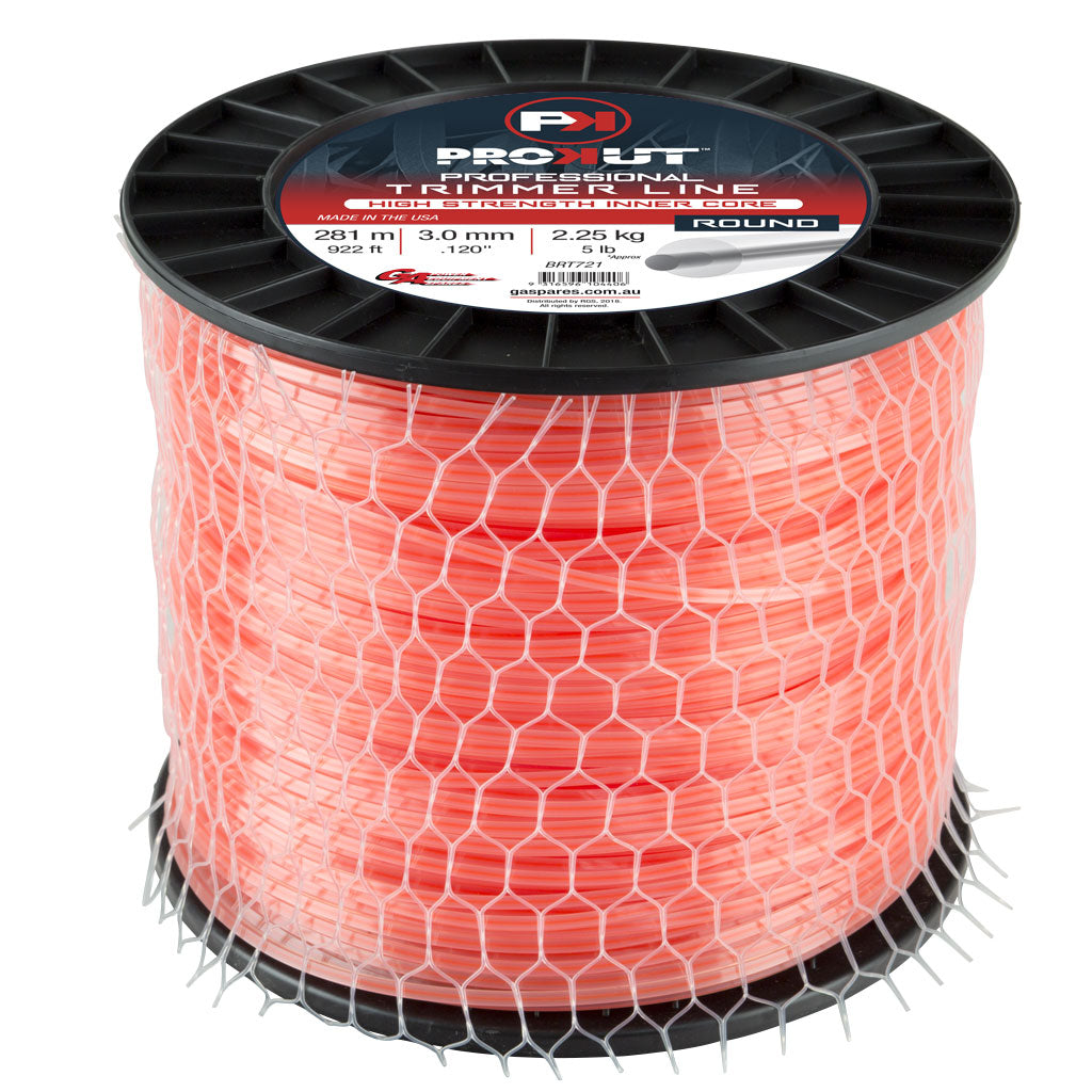 PROKUT BRUSHCUTTER TRIMMER LINE ROUND ORANGE .120 3MM 5LB 281M SPOOL