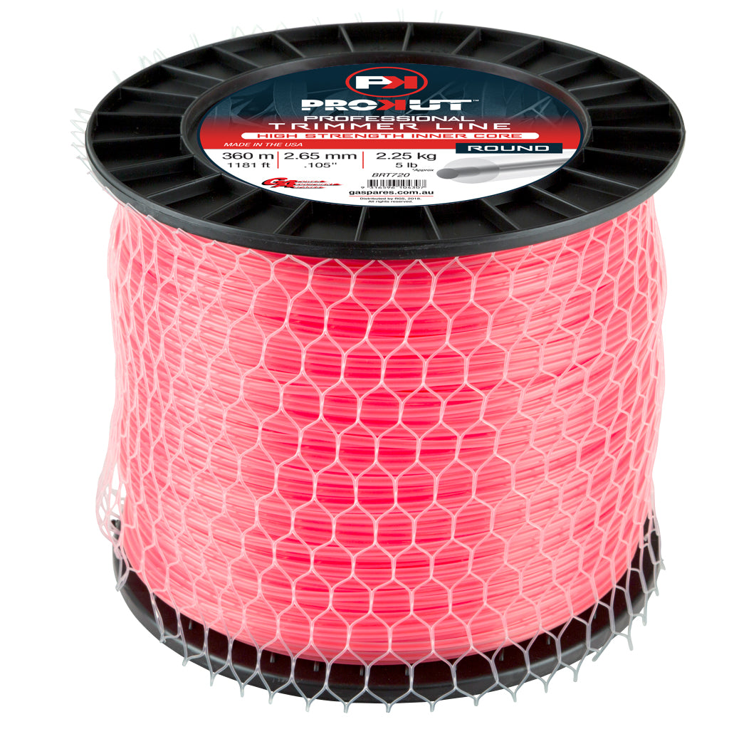 PROKUT BRUSHCUTTER TRIMMER LINE ROUND PINK .105 2.65MM 5LB 360M SPOOL