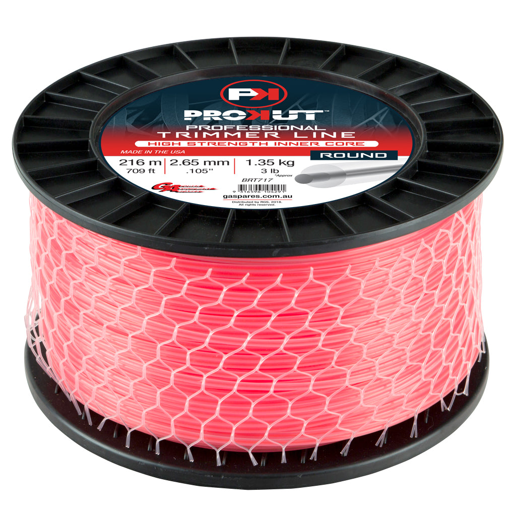 PROKUT BRUSHCUTTER TRIMMER LINE ROUND PINK .105 2.65MM 3LB 216M SPOOL