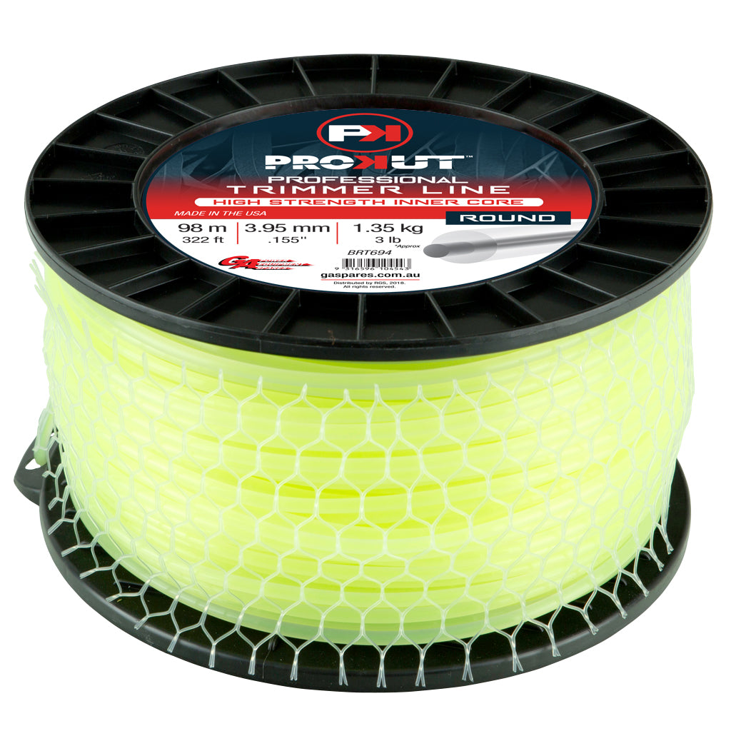 PROKUT BRUSCUTTER TRIMMER LINE ROUND YELLOW 0.155" 3.95MM 3LB 98M SPOOL
