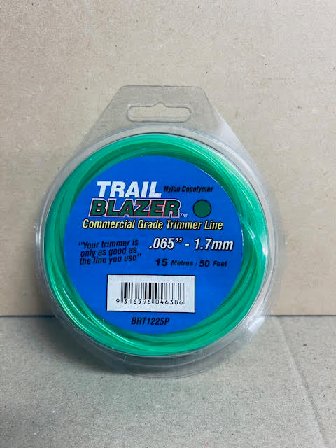 TRAIL BLAZER BRUSHCUTTER ROUND TRIMMER LINE .065" / 1.70MM TEARDROP LOOPS LENGTH 50'