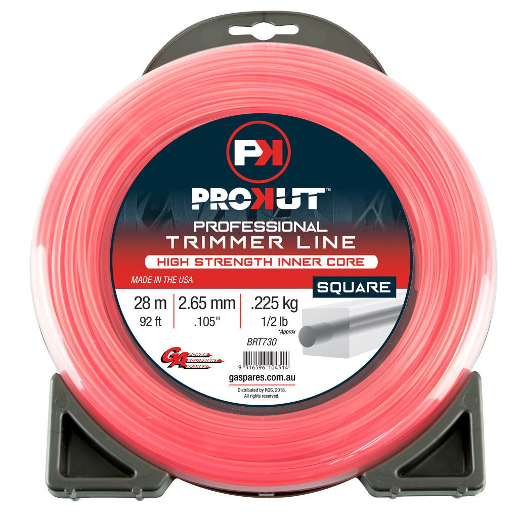 PROKUT BRUSHCUTTER TRIMMER LINE SQUARE PINK .105 2.65MM 1/2 LB 28M DONUT