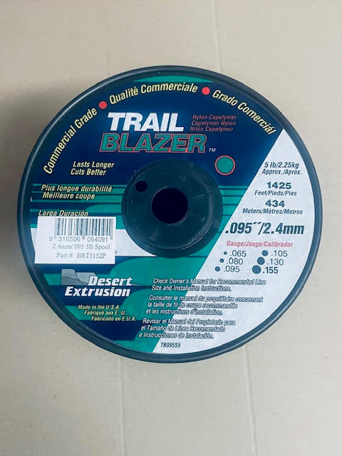 TRAIL BLAZER BRUSHCUTTER ROUND TRIMMER LINE .095" / 2.40MM SPOOL LENGTH 435M BRT5152P