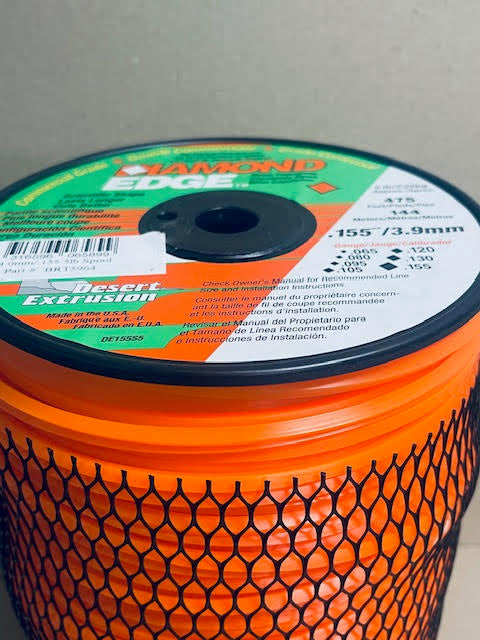 DIAMOND EDGE BRUSHCUTTER SQUARE TRIMMER LINE .155" / 3.90MM SPOOL LENGTH 145M BRT5964