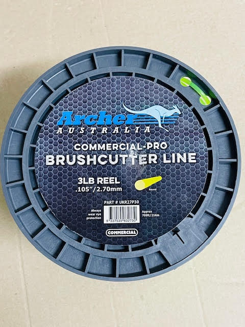 ARCHER Commercial-Pro Round Nylon Brushcutter Trimmer Line - 2.70mm/.105” - 3lb Reel UKR27P30
