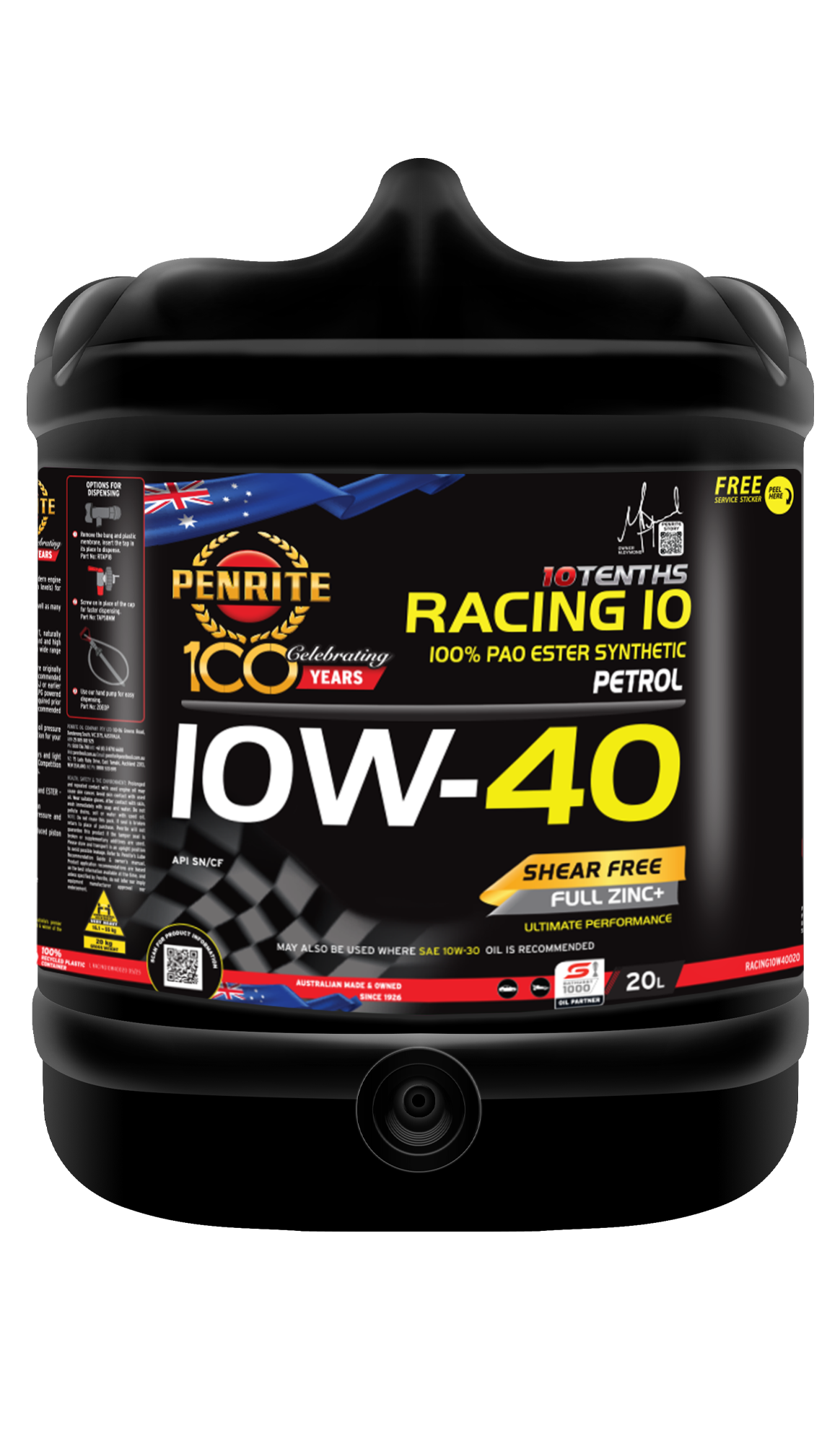 PENRITE Racing 10 10W40 Pao Ester