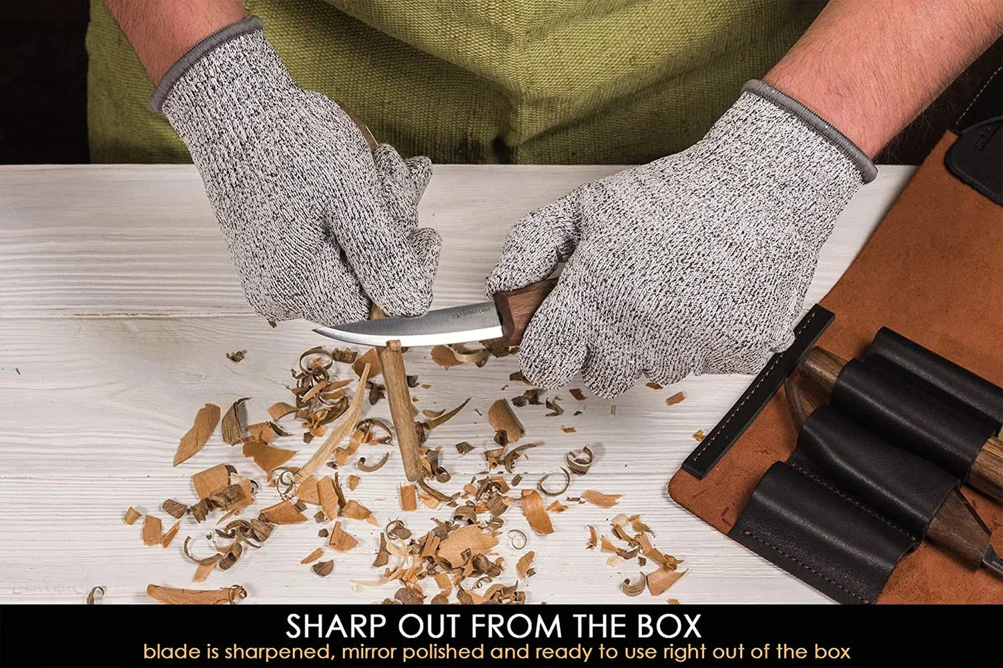 BeaverCraft S13X Deluxe Wood Spoon Carving Set With Walnut Handles