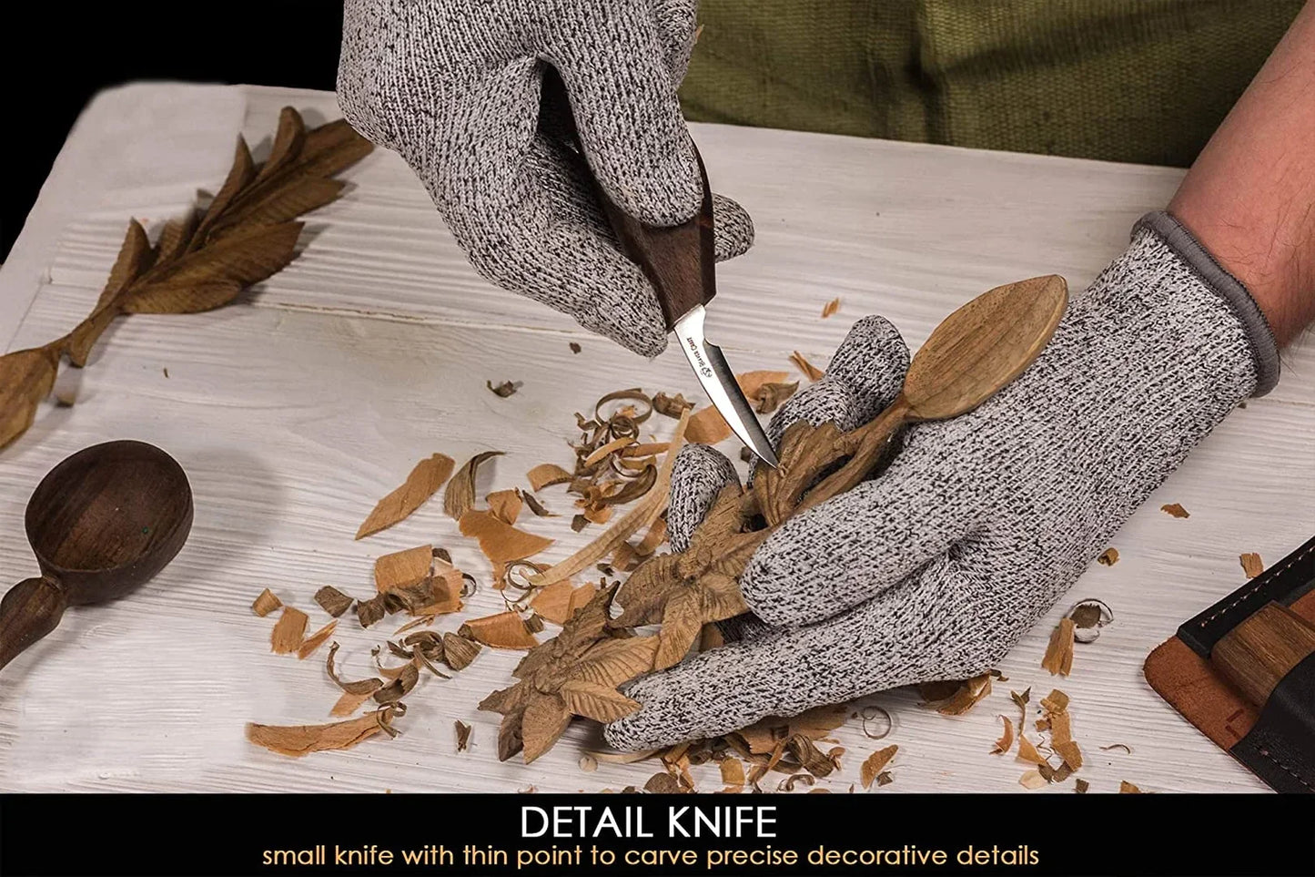 BeaverCraft S13X Deluxe Wood Spoon Carving Set With Walnut Handles