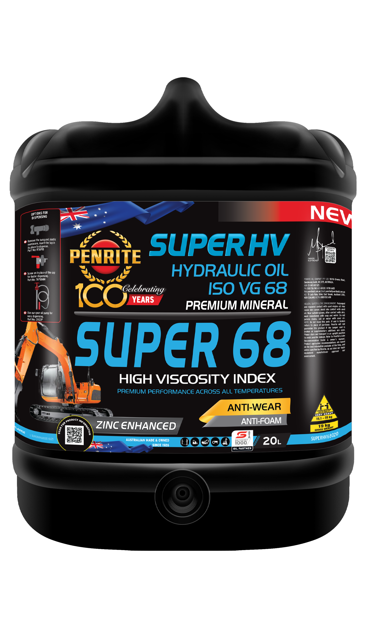 PENRITE Super Hv 68 Hyd Oil 20L