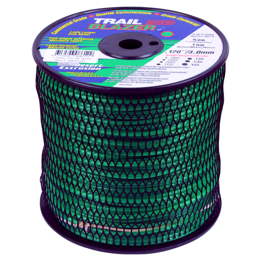 TRAIL BLAZER BRUSHCUTTER ROUND TRIMMER LINE .120" / 3.00MM SPOOL LENGTH 160M WEIGHT 1.35KG BRT6947