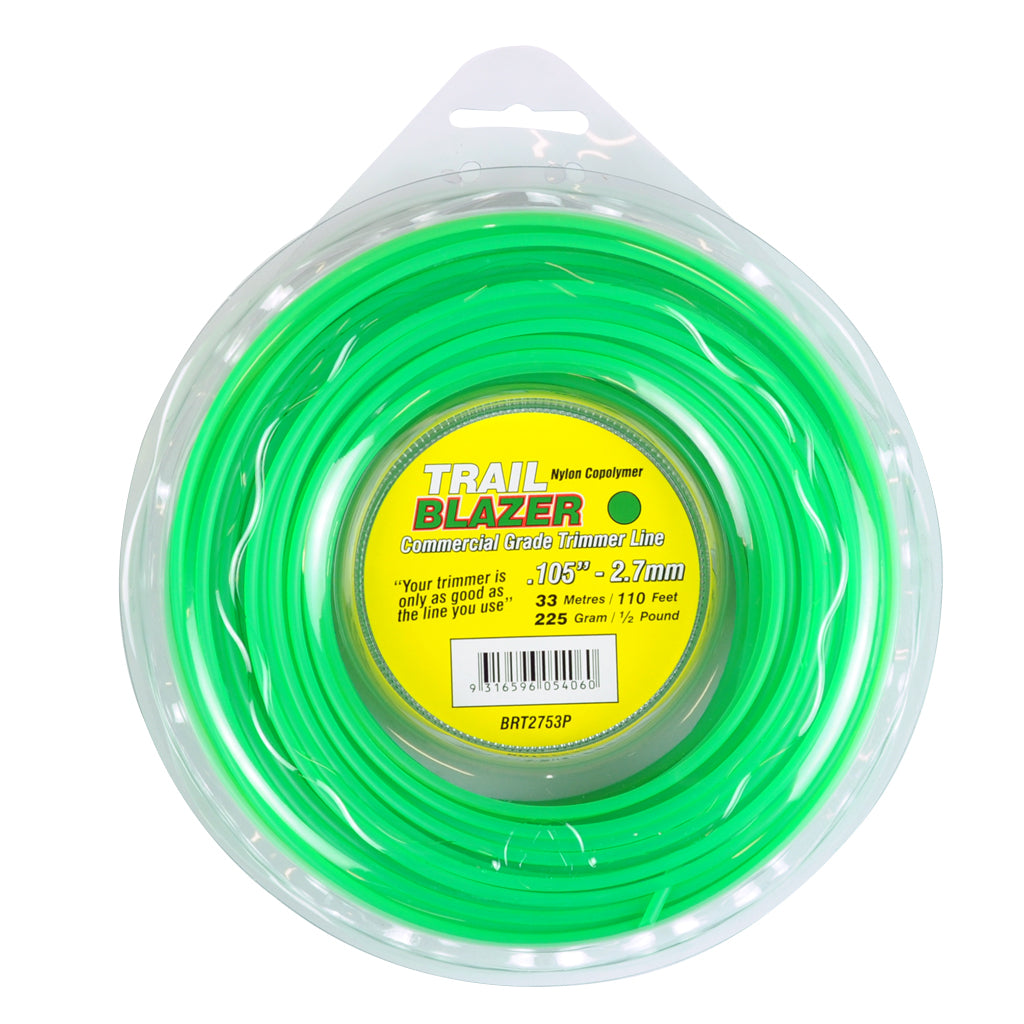 TRAIL BLAZER BRUSHCUTTER ROUND TRIMMER LINE .105" / 2.70MM DONUT LENGTH 33M