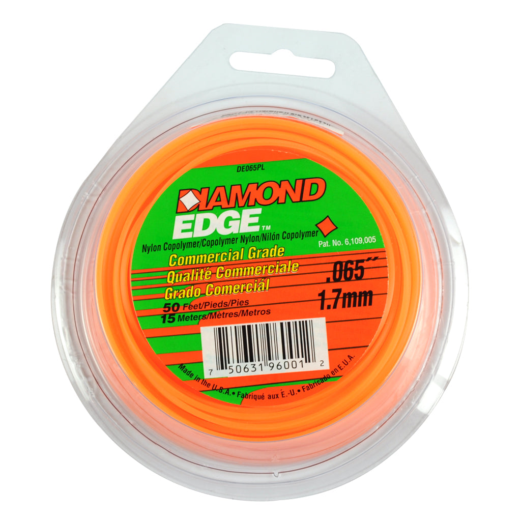 DIAMOND EDGE BRUSHCUTTER SQUARE TRIMMER LINE .080" / 2.00MM TEARDROP LOOPS LENGTH 50' 15M