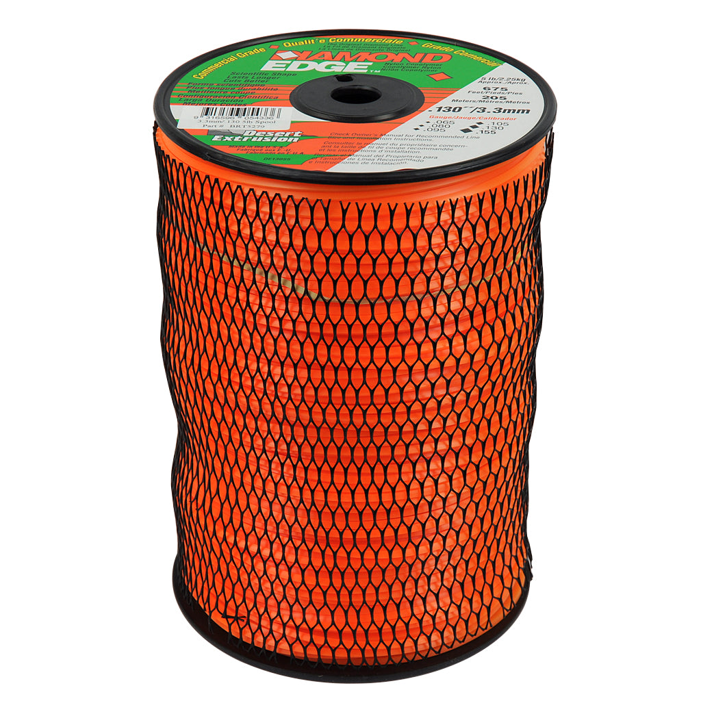 DIAMOND EDGE BRUSHCUTTER SQUARE TRIMMER LINE .130" / 3.30MM SPOOL LENGTH 205M BRT5279