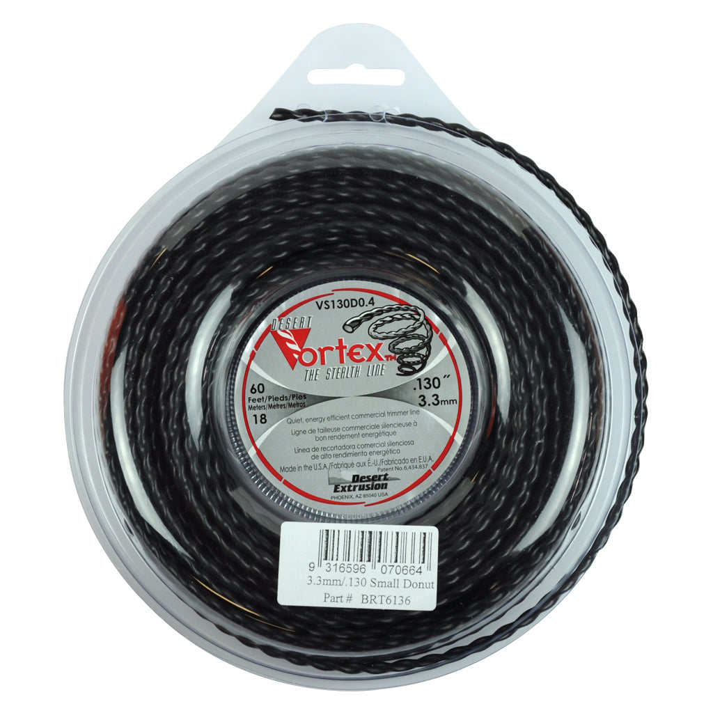 DESERT VORTEX BRUSHCUTTER TWIST TRIMMER LINE .130" / 3.30MM SMALL DONUT LENGTH 18M