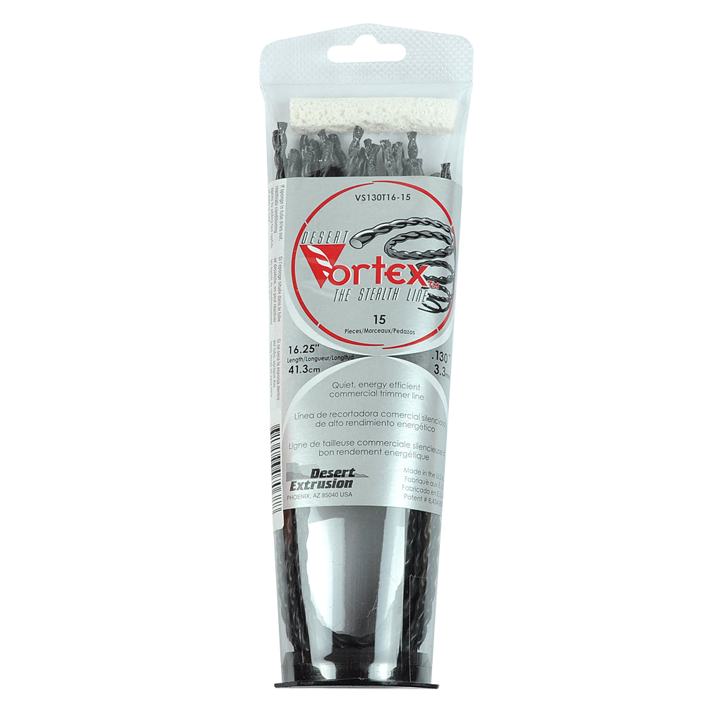 DESERT VORTEX BRUSHCUTTER TWIST TRIMMER LINE .130" / 3.30MM CUT LENGTHS LENGTH 16.25" (15 PIECES)