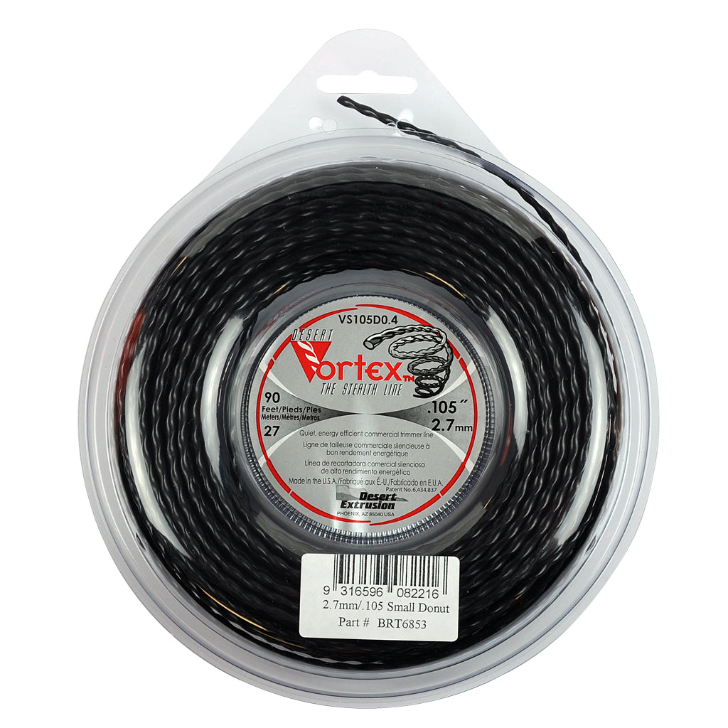DESERT VORTEX BRUSHCUTTER TWIST TRIMMER LINE .105" / 2.70MM SMALL DONUT LENGTH 27M BOX QTY OF 12