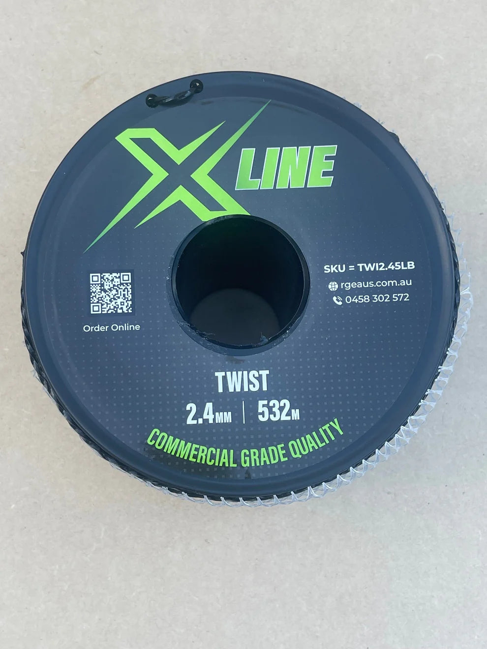 X-LINE 2.4mm Twist Textured Commercial Grade Brushcutter Trimmer Line 532m Spool - BOX OF 8