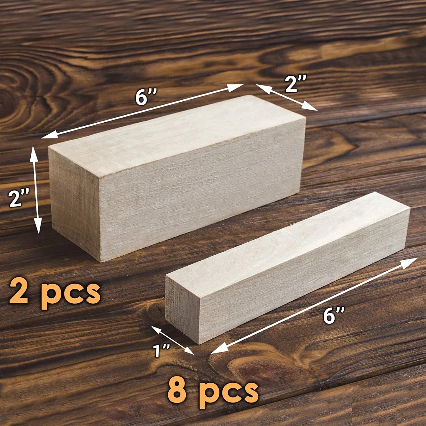 BeaverCraft BW10 Set of Basswood Wood Carving Hobby Blocks 10 pcs
